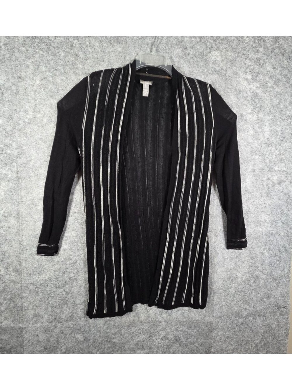Travelers Collection By Chico's Shimmer Size S Open Front Cardigan Sweater Light